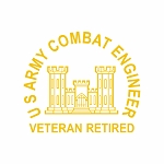 Army Combat Engineer Vet Retired Precision Cut Decal